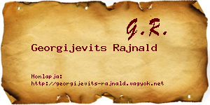 Georgijevits Rajnald névjegykártya